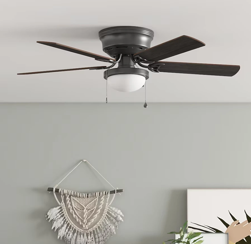 Harbor Breeze Armitage 52 in Bronze with Toffee Cocoa Blades LED Indoor Flush Mount Ceiling Fan with Light 5 Blade