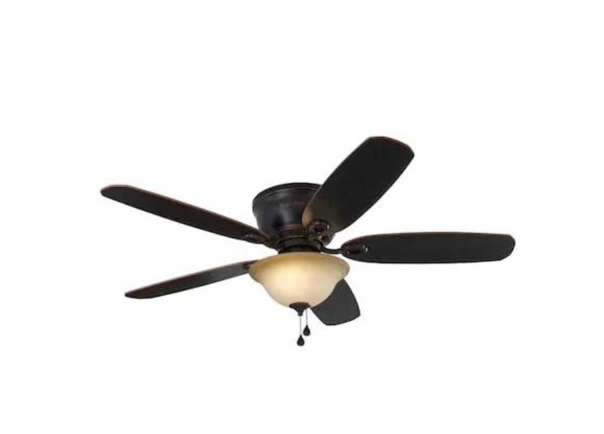 Harbor Breeze Lake Canton 52-in Oil-Rubbed Bronze LED Indoor Flush Mount Ceiling Fan with Light Kit